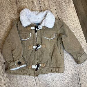 Old Navy Kids Brown Corduroy Jacket with White Sherpa Collar 6-12 months Unisex